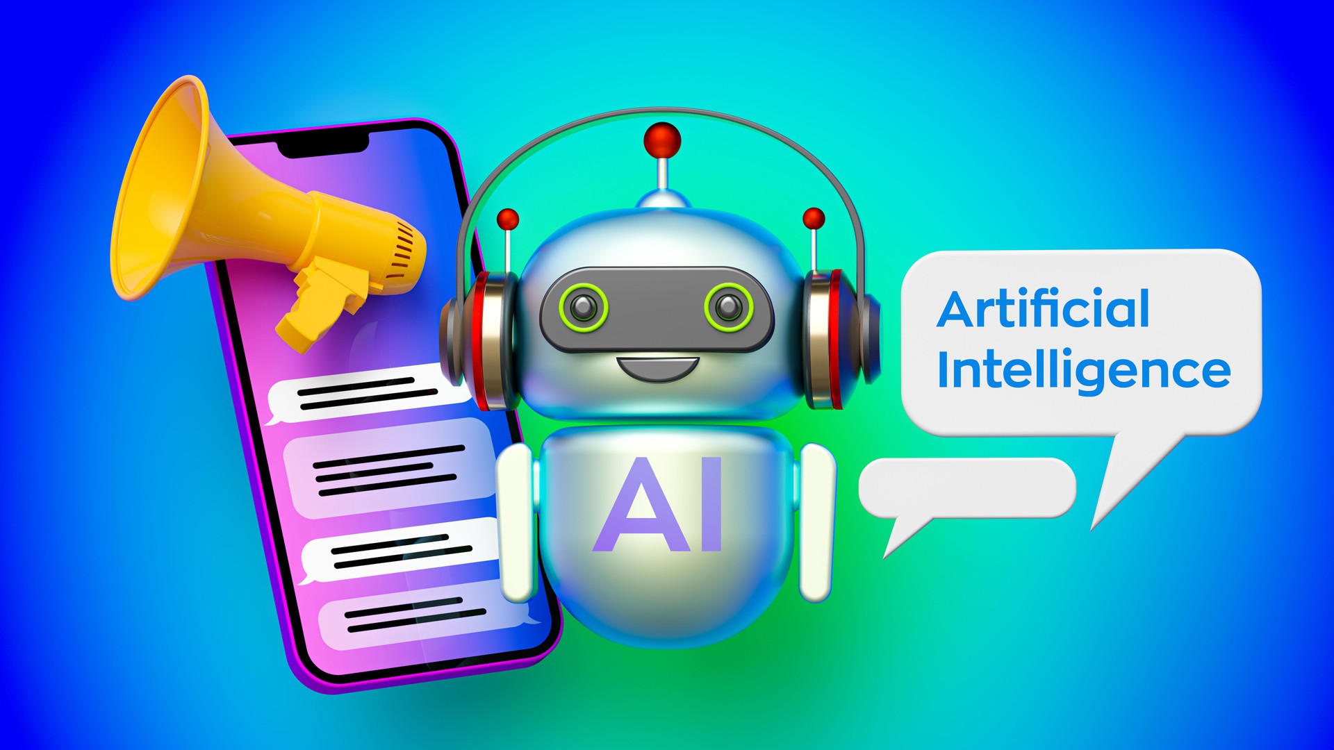 AI Robot Mobile Communication Concept
